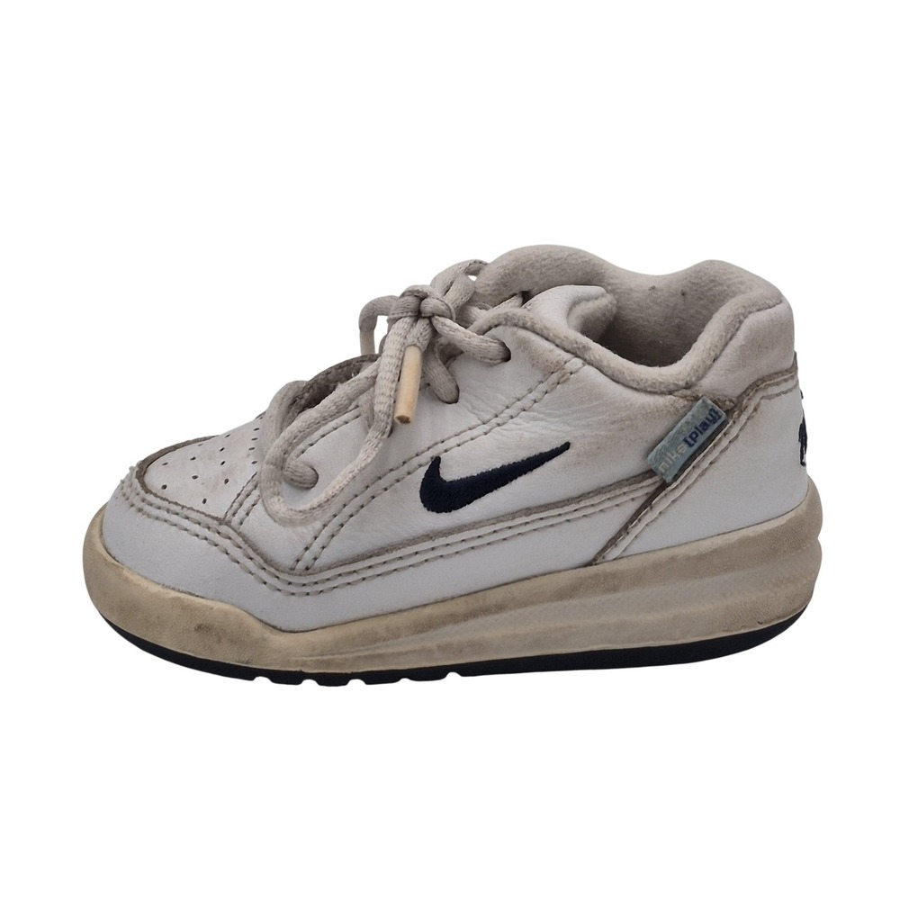 Vintage Nike Play Shoes Toddler Boys Size 4C White Leather Low Top 850256-141